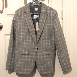 Grey plaid blazer